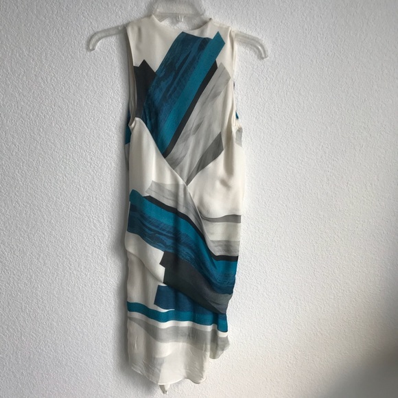 Draped abstract brush stroke print dress - Picture 3 of 4